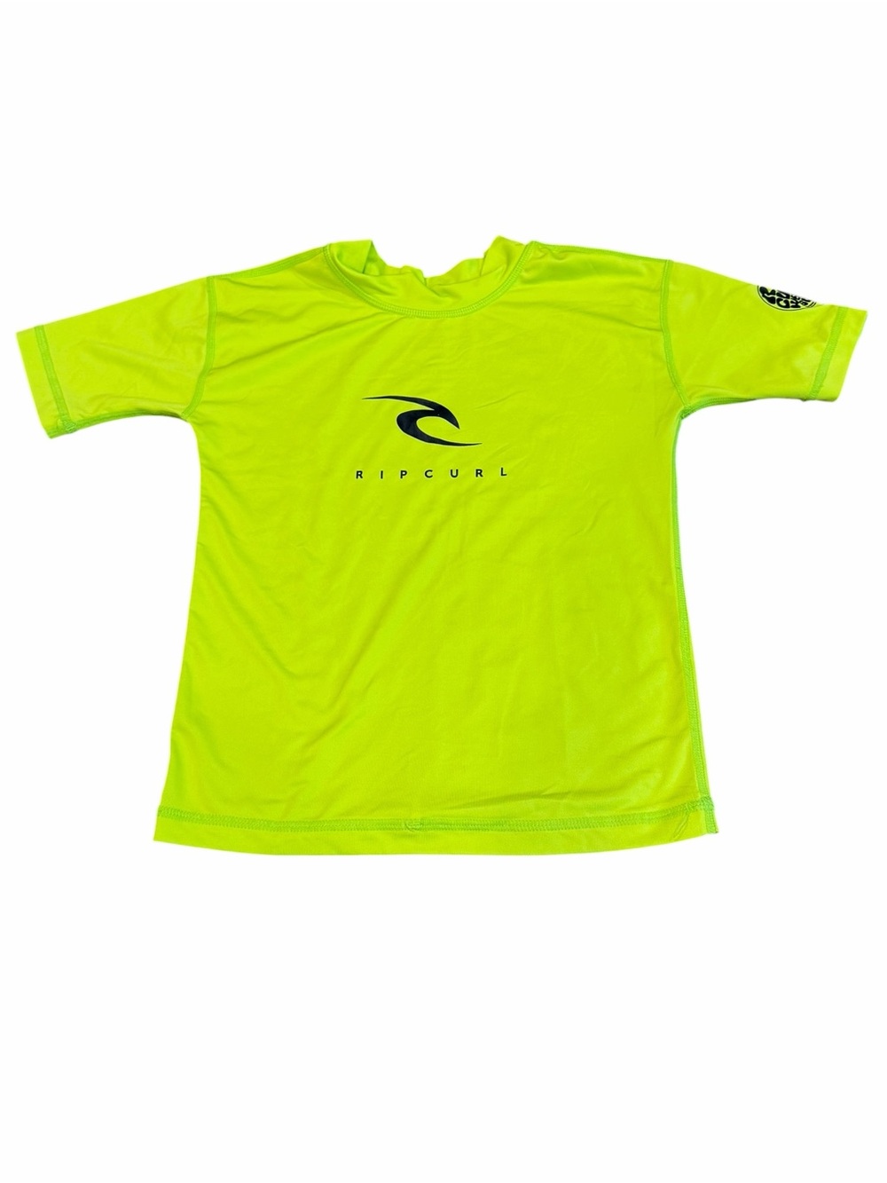 Rip Cur,  Neon Lime Boys UPF50+ Rash Guard, Size 7-8